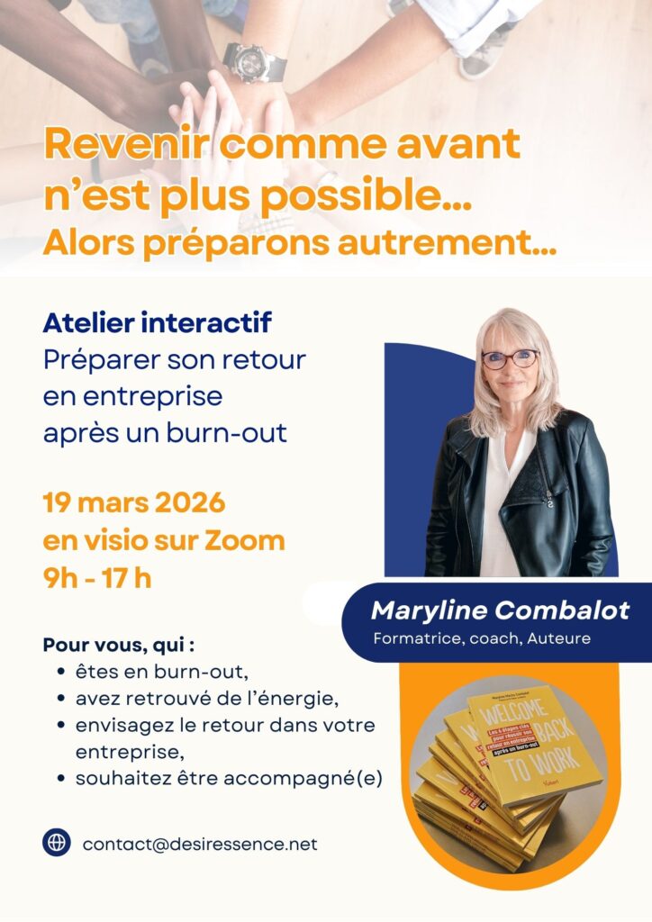 Atelier Préparer son retour en entreprise après un burn-out - Maryline Combalot - 19 mars 2026
