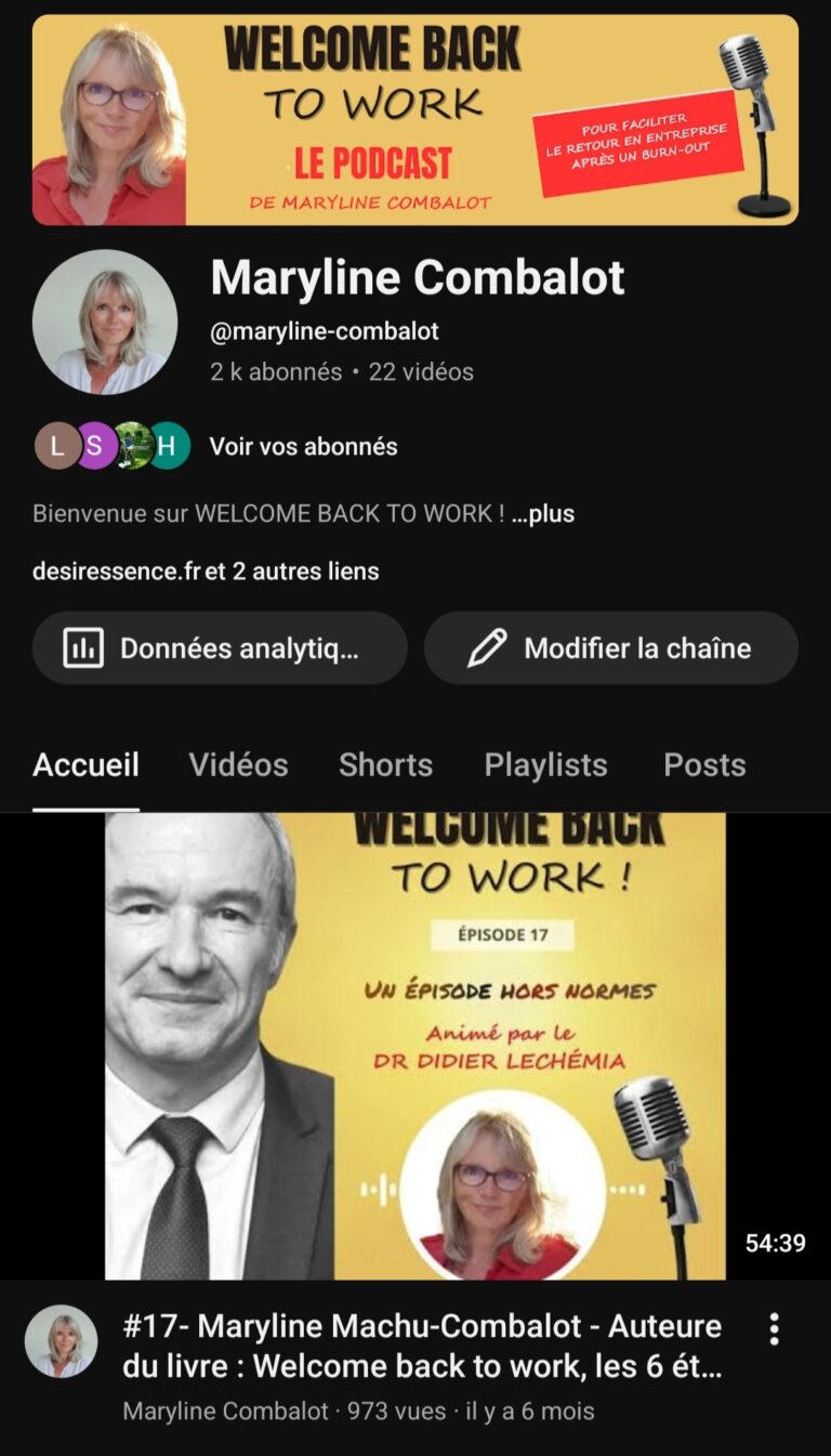 Podcast Welcome back to work - 2k abonnés